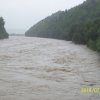 Jazowsko, Dunajec po obfitych opadach deszczu 19.07.2018 r